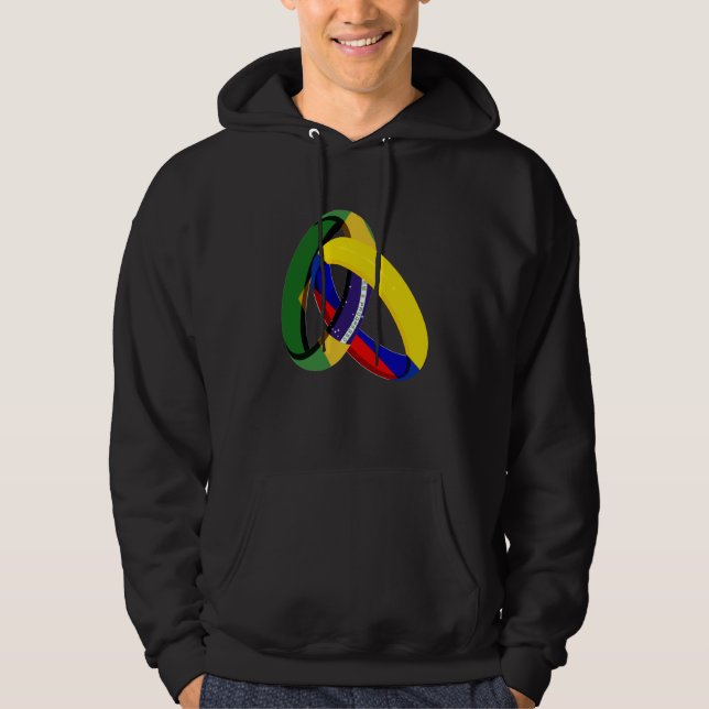 Brazil Flag Colombia Grown Ring Marriage Wedding Hoodie (Front)