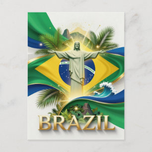 BRAZIL Flag Culture Heritage Postcard