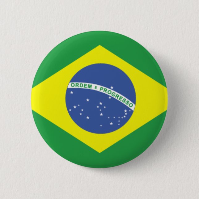 Brazil Flag Design 6 Cm Round Badge (Front)