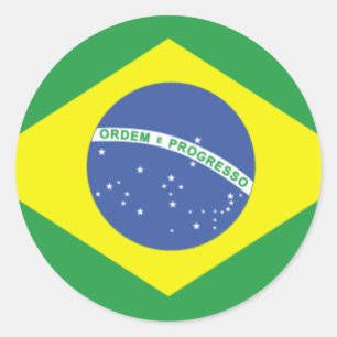 Brazil Flag Design Classic Round Sticker