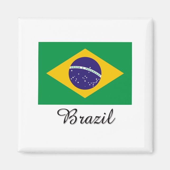 Brazil Flag Design Magnet (Front)
