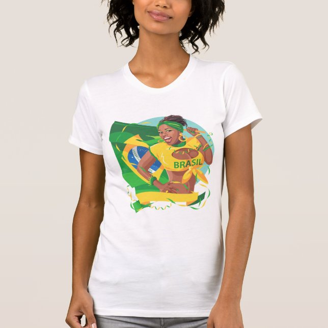Brazil Flag Fan T-Shirt (Front)