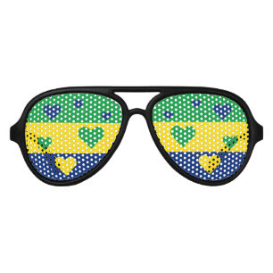 Brazil Flag Fun Patriotic Aviator Sunglasses