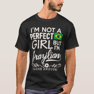 Brazil Flag Girl  Brazilian Pride Souvenir  Women T-Shirt