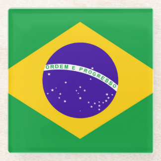Brazil Flag Glass Coaster