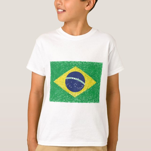 Brazil Flag *Hand-sketch* Brazilian T-Shirt (Front)