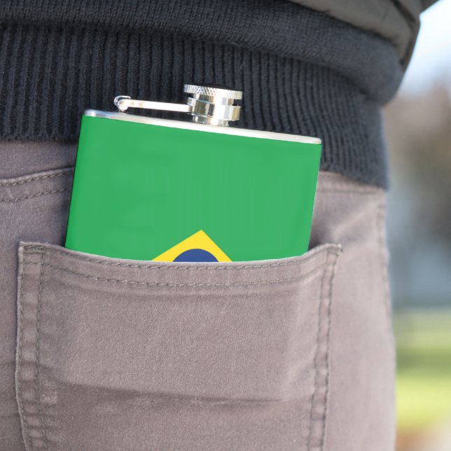 Brazil flag hip flask (In Situ)