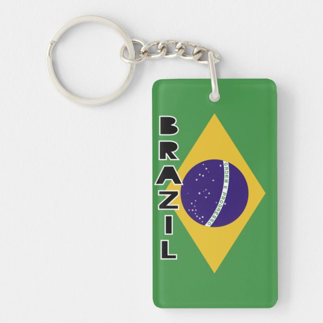 Brazil  Flag  Key Ring (Front)