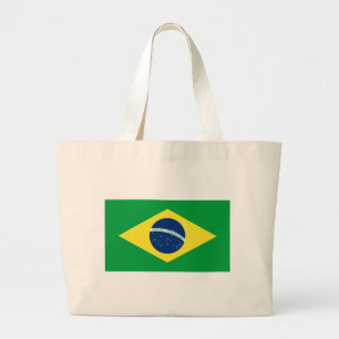 brazil flag large tote bag