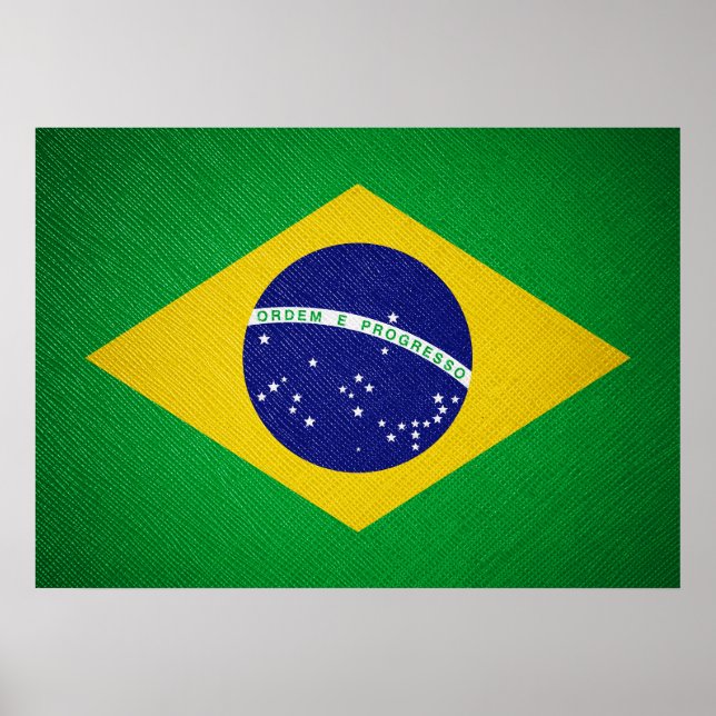 Brazil flag leather wall poster (Front)