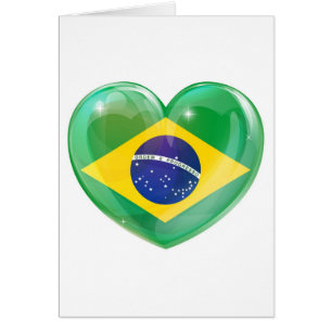 Brazil flag love heart