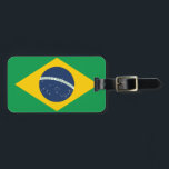 Brazil Flag Luggage Tag<br><div class="desc">The Brazilian flag is a flag with a green field with in the centre an emblem. The used colours in the flag are blue, green, yellow, white. The proportion of the Brazilian flag is 7:10. The Flag of Brazil was adopted in 1992. The first use of the current flag design...</div>