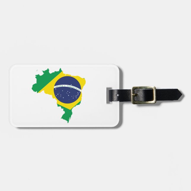 Brazil Flag Luggage Tag - Soccer Travel Gift (Front Horizontal)