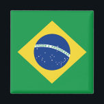 Brazil Flag Magnet<br><div class="desc">Decorative magnet featuring the flag of Brazil 
- Customise it: adjust images; add a name/slogan for personal gifts; add a company/club logo for promotional items


© 2008 FlagAndMap.</div>