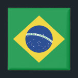 Brazil Flag Magnet<br><div class="desc">Decorative magnet featuring the flag of Brazil 
- Customise it: adjust images; add a name/slogan for personal gifts; add a company/club logo for promotional items


© 2008 FlagAndMap.</div>