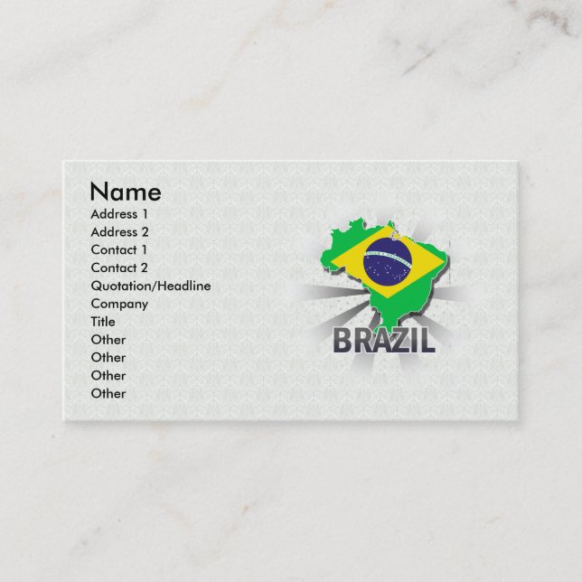 Brazil Flag Map 2.0 Business Card (Front)