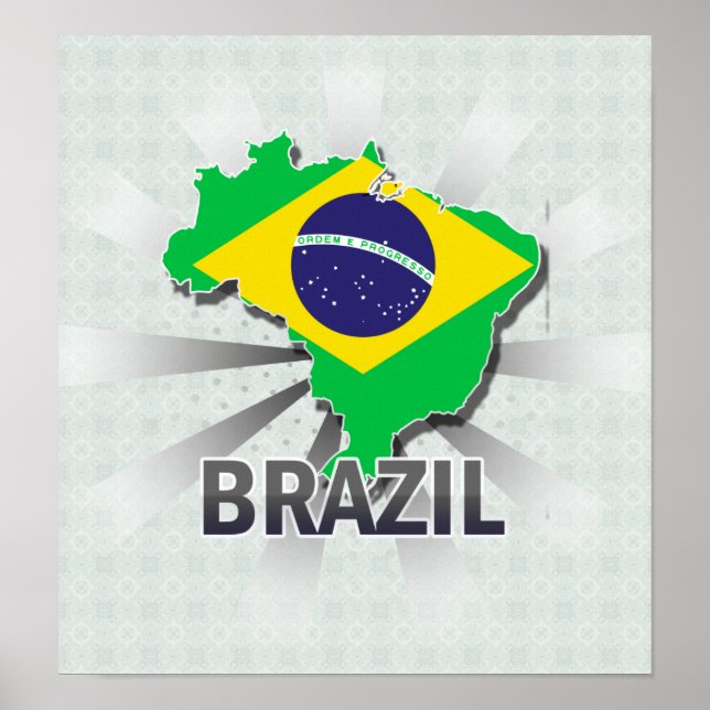 Brazil Flag Map 2.0 Poster (Front)