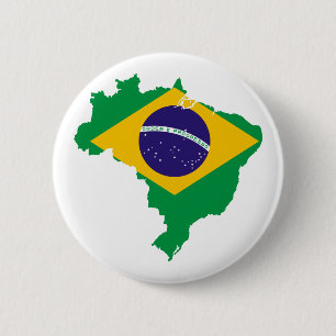 brazil flag map 6 cm round badge