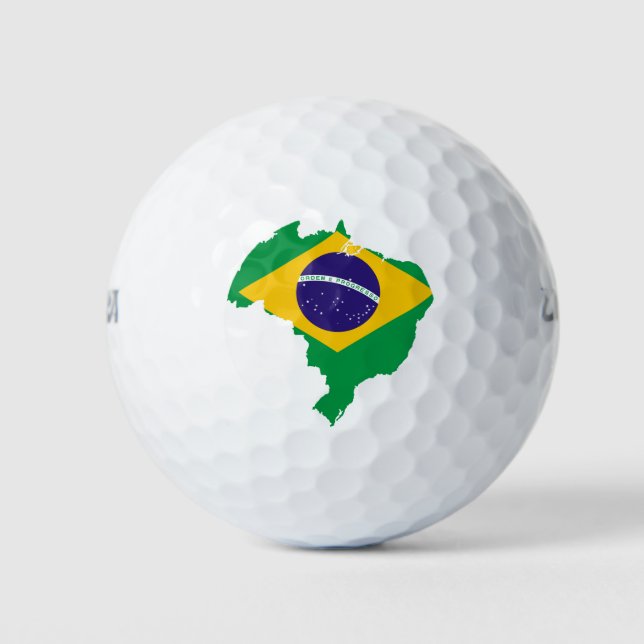 brazil flag map golf balls (Front)