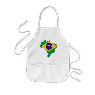brazil flag map kids apron