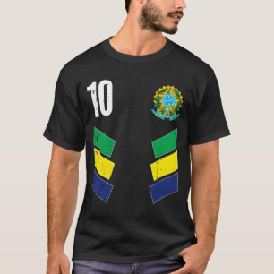 Brazil Flag Number 10 Soccer Fan T Shirt