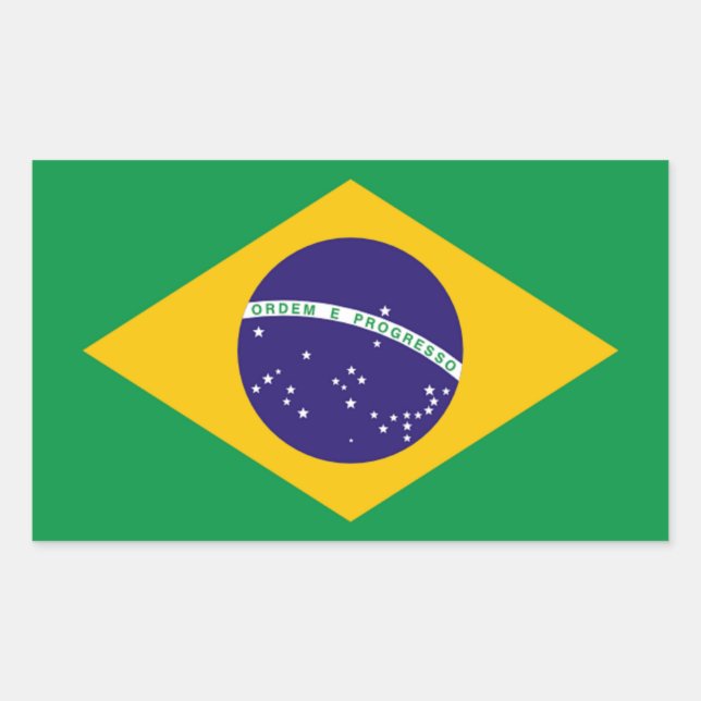 Brazil: Flag of Brazil Rectangular Sticker (Front)