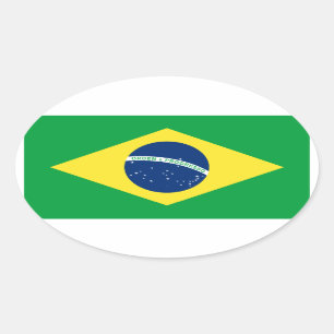 brazil flag oval sticker