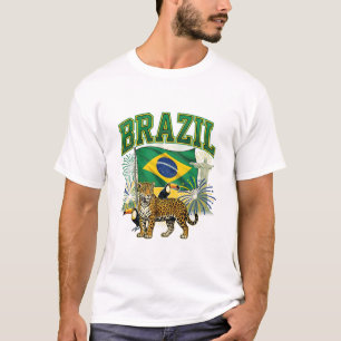 Brazil Flag Patriotic Wildlife Celebration T-Shirt