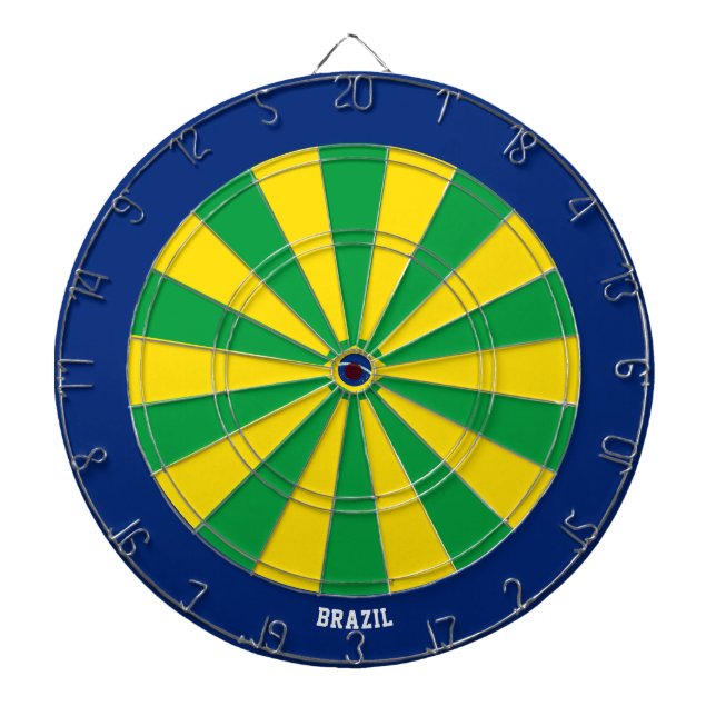 Brazil Flag Patriot's Bullseye Dartboard (Front)