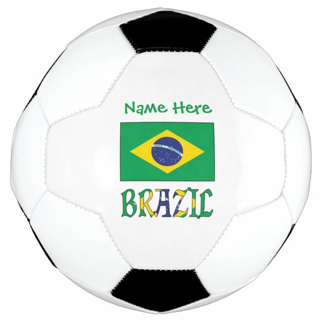 Brazil Flag Personalised Soccer Ball (Front)
