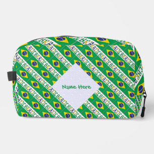 Brazil Flag Personalised Tiled Travel Dopp Kit