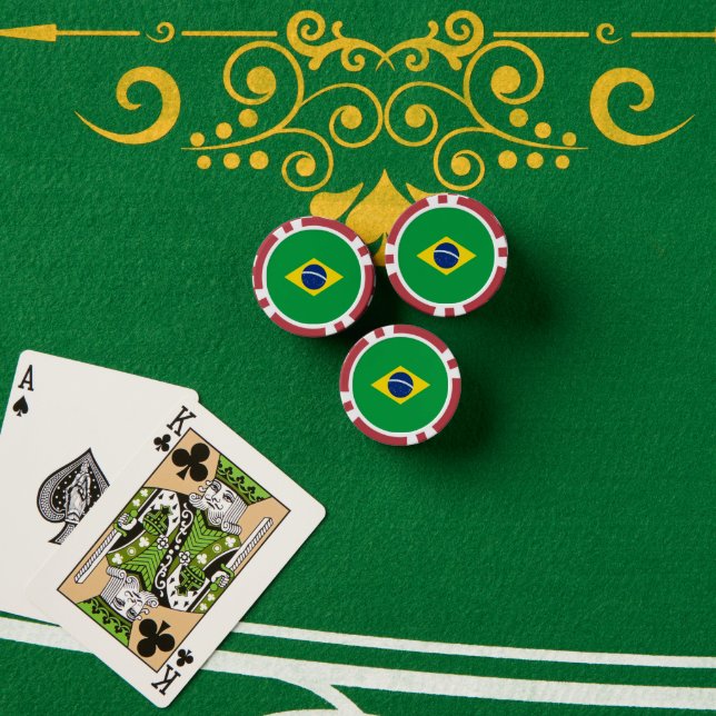 Brazil flag poker chips (Poker Table (Stack))