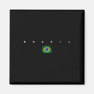 Brazil Flag Pride Vintageretro Soccer Brazilian Fo Magnet
