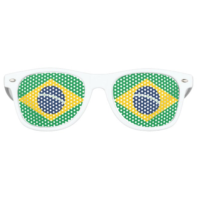 Brazil Flag Retro Sunglasses (Front)