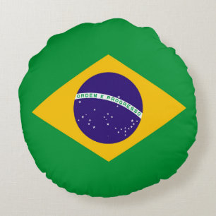 Brazil Flag Round Cushion