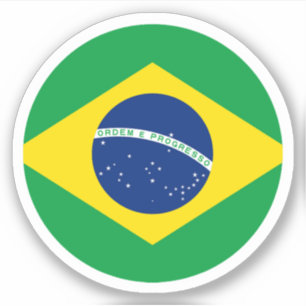 Brazil Flag Round Sticker