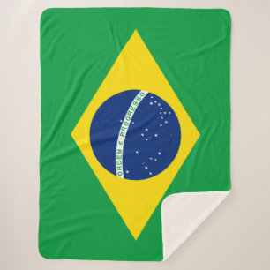 Brazil flag Sherpa Blanket