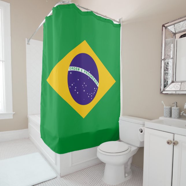 Brazil Flag Shower Curtain (In Situ)