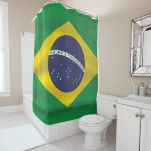 Brazil flag shower curtain
