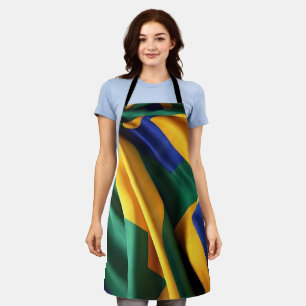 Brazil flag silk texture apron