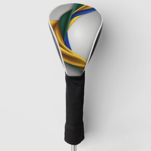 Brazil flag silk texture golf head cover (Front)