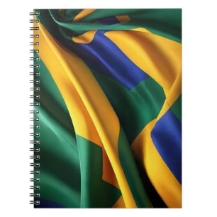 Brazil flag silk texture notebook