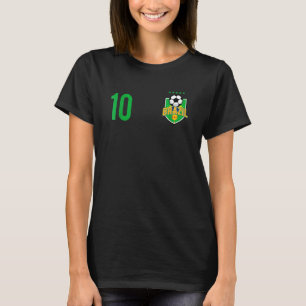 Brazil Flag Soccer Ball Brazilian Football Number  T-Shirt