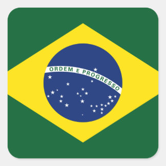 Brazil flag square sticker