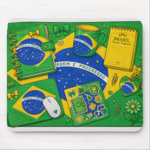 Brazil Flag Stationery Ideas Mouse Pad