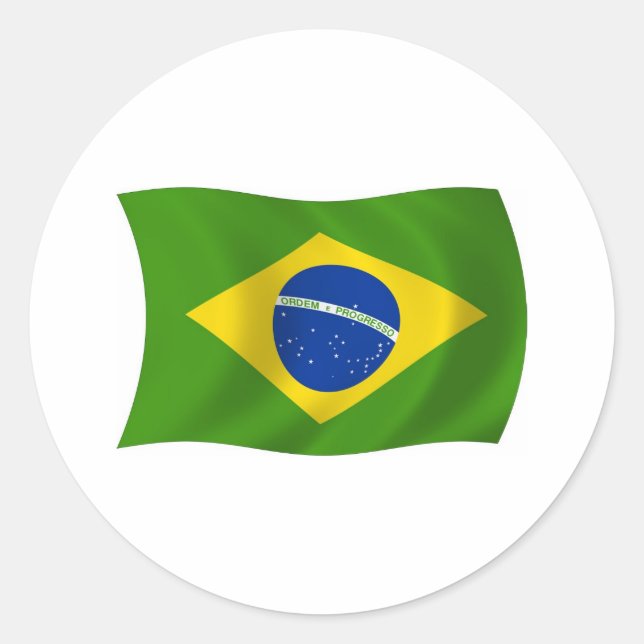 Brazil Flag Sticker (Front)