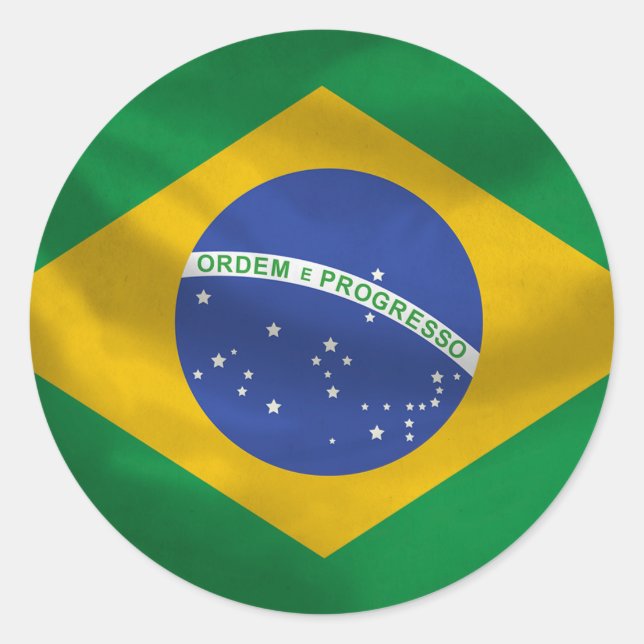 Brazil Flag Sticker (Front)