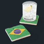 Brazil Flag Stone Coaster<br><div class="desc">Brazil Flag</div>