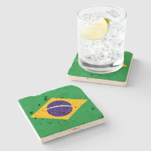 Brazil Flag Stone Coaster