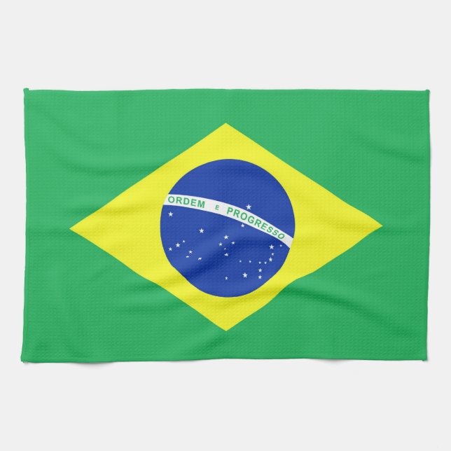 Brazil Flag Tea Towel (Horizontal)